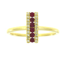 将图片加载到图库查看器,Natural .30ct Ruby Diamond Ring 14KT Yellow Gold