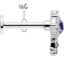 Load image into Gallery viewer, 16G 5/16 Purple Gem Unlock My Heart Key Labret Monroe Tragus
