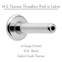 将图片加载到图库查看器,14G 5/16 G23 Titanium Threadless Post Only Labret Monroe Tragus