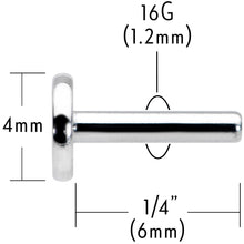 Load image into Gallery viewer, 16G 1/4 G23 Titanium Threadless Post Only Labret Tragus