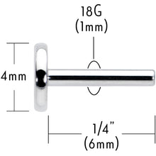 Load image into Gallery viewer, 18G 1/4 G23 Titanium Threadless Post Only Labret Tragus