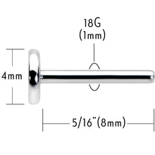 Load image into Gallery viewer, 18G 5/16 G23 Titanium Threadless Post Only Labret Tragus Nose