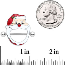 Load image into Gallery viewer, 14G 5/8 Festive Red Nosed Santa Claus Christmas Nipple Shield Set