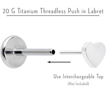 Load image into Gallery viewer, 20G 1/4 G23 Titanium Threadless Post Only Labret Tragus Nose