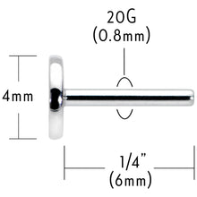 Load image into Gallery viewer, 20G 1/4 G23 Titanium Threadless Post Only Labret Tragus Nose