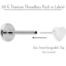 Load image into Gallery viewer, 20G 5/16 G23 Titanium Threadless Post Only Labret Tragus Nose