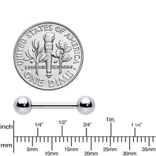 将图片加载到图库查看器,14G 1/2 Simple Classic Barbell Nipple Ring Set