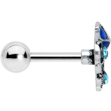 将图片加载到图库查看器,16G 1/4 Blue Gem Rococo Blue Cartilage Tragus Earring