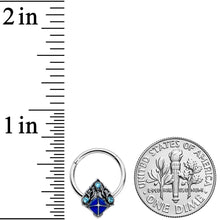 将图片加载到图库查看器,16G 3/8 Blue Gem Rococo Blue Hinged Segment Ring