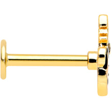 将图片加载到图库查看器,16G 5/16 Gold Tone Pumpkin Black Cat Halloween Labret Tragus