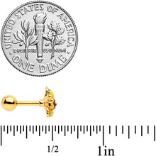 Load image into Gallery viewer, 16G 1/4 Gold Tone Summer Sunflower Cartilage Tragus Earring