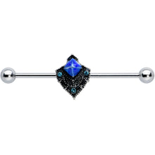 Load image into Gallery viewer, 14G Blue Gem Rococo Blues Elegant Industrial Barbell 38mm