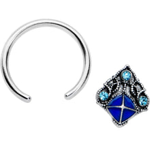 将图片加载到图库查看器,16G 3/8 Blue Gem Rococo Blue BCR Captive Ring