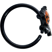 Load image into Gallery viewer, 20G 5/16 Black Dancing Skeleton Pumpkin Halloween Nose Hoop