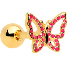 Load image into Gallery viewer, 16G 1/4 Gold Tone Sweet Simple Butterfly Cartilage Tragus Earring