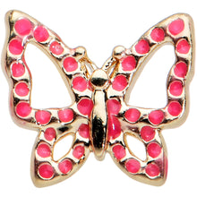 Load image into Gallery viewer, 20G 7mm Gold Tone Sweet Simple Butterfly L Shape Nose Ring