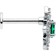 Load image into Gallery viewer, 16G 5/16 Green Gem Ornate Art Deco Labret Monroe Tragus