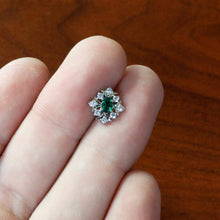 Load image into Gallery viewer, 16G 5/16 Green Gem Ornate Art Deco Labret Monroe Tragus