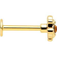Load image into Gallery viewer, 16G 5/16 Yellow Gem Gold Tone Duet Scroll Labret Monroe Tragus
