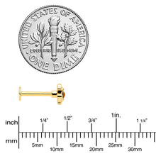 Load image into Gallery viewer, 16G 5/16 Yellow Gem Gold Tone Duet Scroll Labret Monroe Tragus