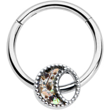 将图片加载到图库查看器,16G 3/8 Iridescent Crescent Moon Hinged Segment Ring