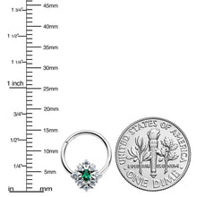 将图片加载到图库查看器,16G 3/8 Clear Green Gem Ornate Art Deco Hinged Segment Ring