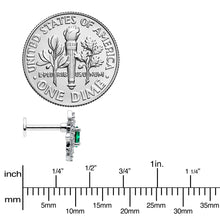 Load image into Gallery viewer, 16G 1/4 Green Gem Ornate Art Deco Labret Monroe Tragus