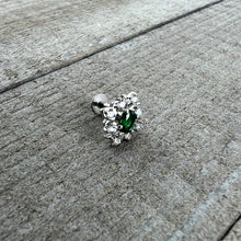 Load image into Gallery viewer, 16G 1/4 Green Gem Ornate Art Deco Labret Monroe Tragus