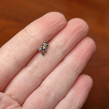 Load image into Gallery viewer, 16G 5/16 Black Gem Polka Dot Blue Green Frog Labret Monroe Tragus