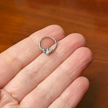 Load image into Gallery viewer, 16G 3/8 White Synthetic Opal Insect Hinged Segment Ring