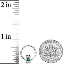 Load image into Gallery viewer, 16G 3/8 Green Groovy Frog Hinged Segment Ring