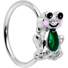 Load image into Gallery viewer, 20G 5/16 Dark Green Groovy Frog Nose Hoop