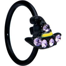 Load image into Gallery viewer, 20G 5/16 Clear Gem Black Witch Hat Halloween Nose Hoop