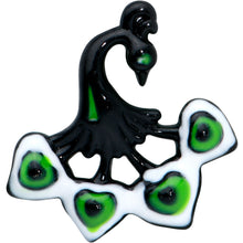 Load image into Gallery viewer, 20G 1/4 Black Green Perfect Peacock L Shape Nose Ring