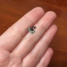 Load image into Gallery viewer, 20G 1/4 Black Green Perfect Peacock L Shape Nose Ring