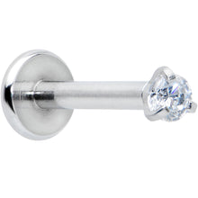 Load image into Gallery viewer, 16G 5/16 Clear Gem 2mm Internally Threaded Labret Monroe Tragus
