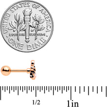 Load image into Gallery viewer, 16G 1/4 Rose Gold Tone Bee Smile Flower Cartilage Tragus Set of 3
