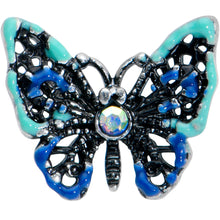 Load image into Gallery viewer, 16G 5/16 Aurora Gem Colorful Glam Butterfly Labret Monroe Tragus