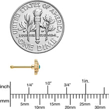 Load image into Gallery viewer, 20G 1/4 Blue Gem Gold Tone Snowflake Nose Bone