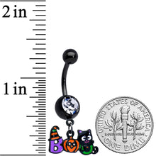 将图片加载到图库查看器,Clear Gem Black Boo Party Halloween Dangle Belly Ring