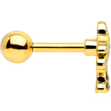 Load image into Gallery viewer, 16G 1/4 Clear Gem Gold Tone Retro Palm Tree Cartilage Tragus