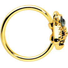 Load image into Gallery viewer, 20G 5/16 Black Gem Gold Tone Angular Bee Nose Hoop