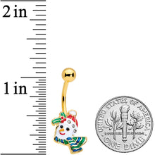Load image into Gallery viewer, Clear Gem Gold Tone Snowman Holiday Christmas Belly Ring