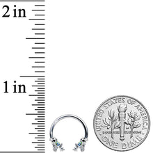 Load image into Gallery viewer, 16G 3/8 Black Gem Polka Dot Frogs Horseshoe Circular Barbell