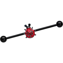 将图片加载到图库查看器,14G Black Classic Ladybug Industrial Barbell 38mm
