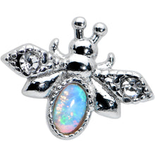 Load image into Gallery viewer, 16G 5/16 White Synthetic Opal Insect Labret Monroe Tragus