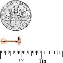 Load image into Gallery viewer, 16G 1/4 Clear Gem Rose Gold Tone Airy Butterfly Cartilage Tragus