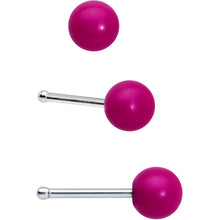 Load image into Gallery viewer, 20G 1/4 Pink Gem Spider Witch Halloween Nose Bone Set of 3