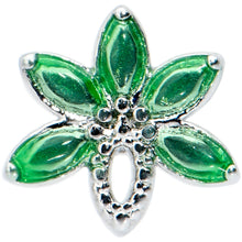 将图片加载到图库查看器,20G 1/4 Green Gem Loopy Pot Leaf L Shape Nose Ring