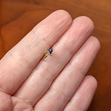 Load image into Gallery viewer, 20G 5/16 Gold Tone Textured Blue Octopus Nose Hoop